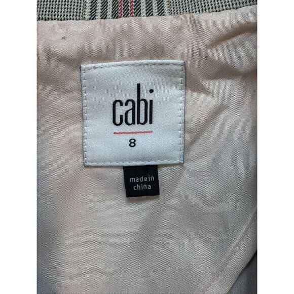 Cabi Plaid Double-Breasted Blazer Size 8 Womens Cotton & Polyester Blend Checker - Picture 2 of 11
